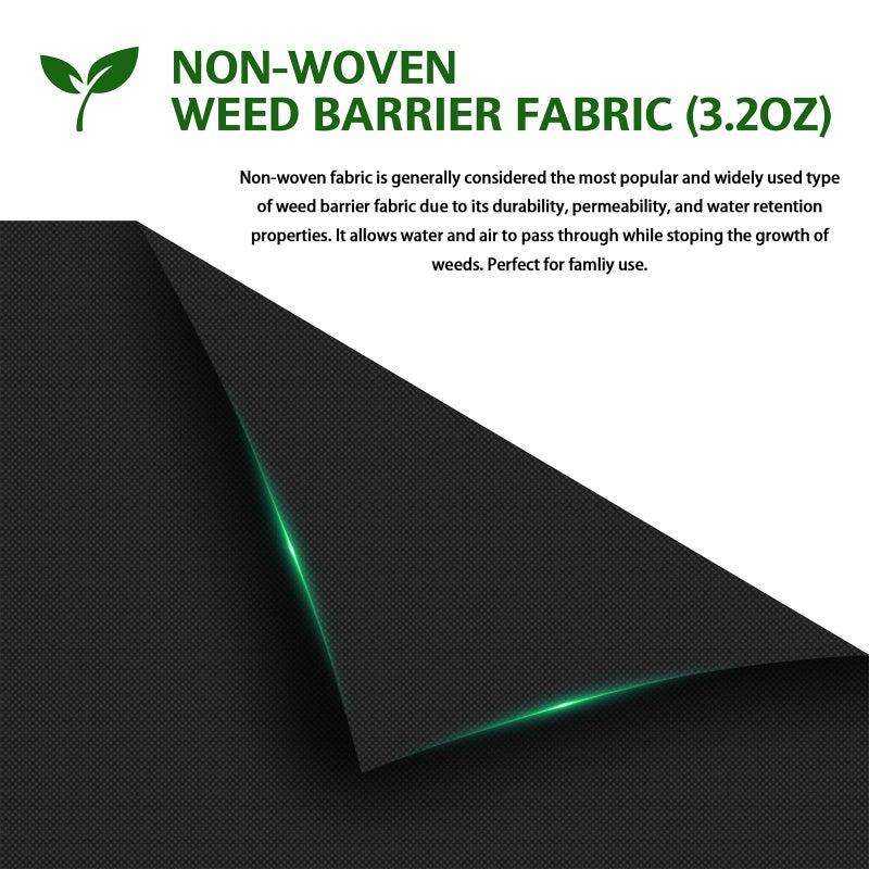 HOOPLE 3ftx180ft Heavy Duty Weed Barrier Landscape Fabric, Non Woven Geotextile Fabric for Weed Control, Driveways & Gardens | Commercial Grade Ground Cover with High Permeability, Cut to Size by Yard - Image 2